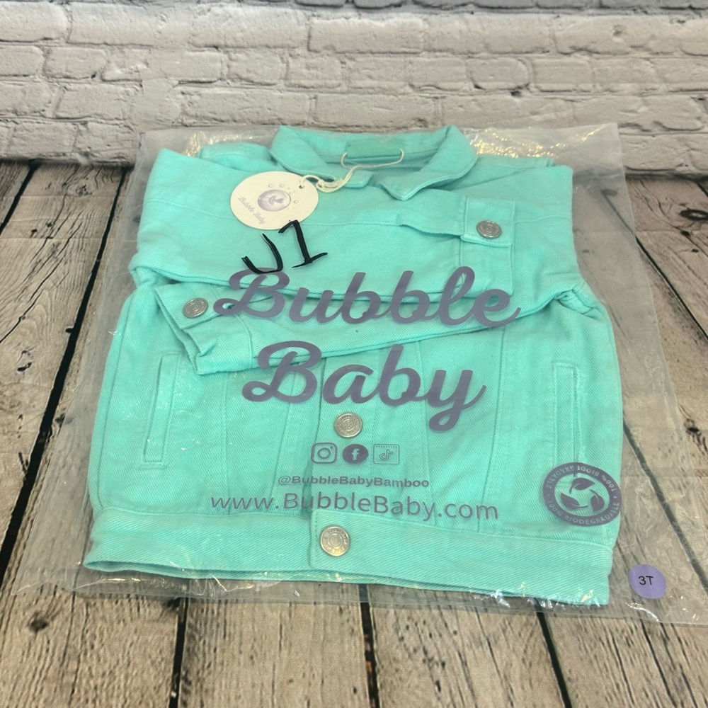 Bubble Baby Teal Blue Denim Jacket